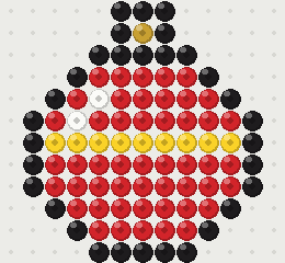 Bauble fuse bead pattern, 13 × 12 beads, 5 colours