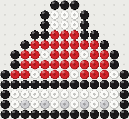 Beanie fuse bead pattern, 13 × 12 beads, 4 colours