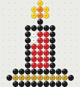 Candle fuse bead pattern, 13 × 14 beads, 6 colours