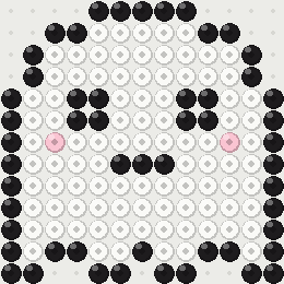 Ghost fuse bead pattern, 13 × 13 beads, 3 colours