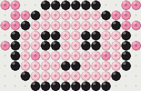 Axolotl fuse bead pattern, 14 × 9 beads, 3 colours