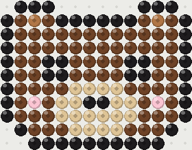 Bear fuse bead pattern, 14 × 11 beads, 5 colours