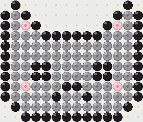 Cat fuse bead pattern, 14 × 12 beads, 3 colours