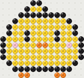 Chick fuse bead pattern, 14 × 13 beads, 4 colours
