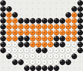 Fox fuse bead pattern, 14 × 12 beads, 3 colours